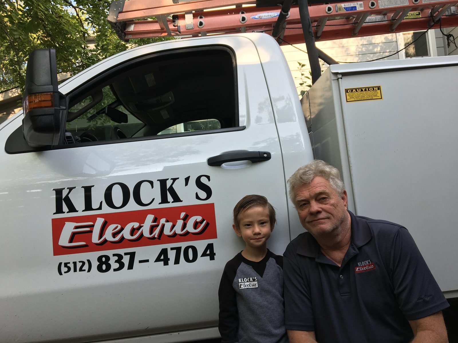 Klock's Electric technician at work in an Austin home